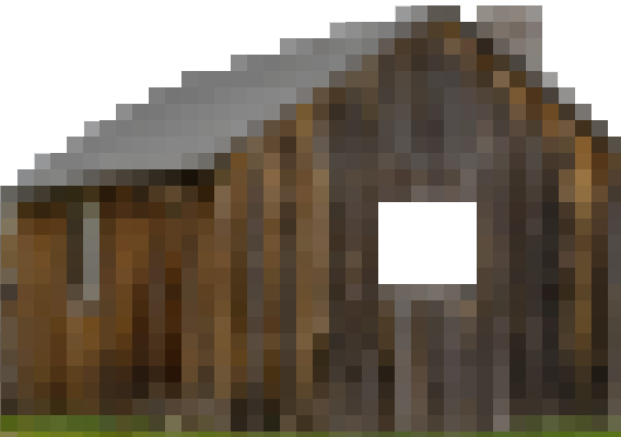 pixellated cabin